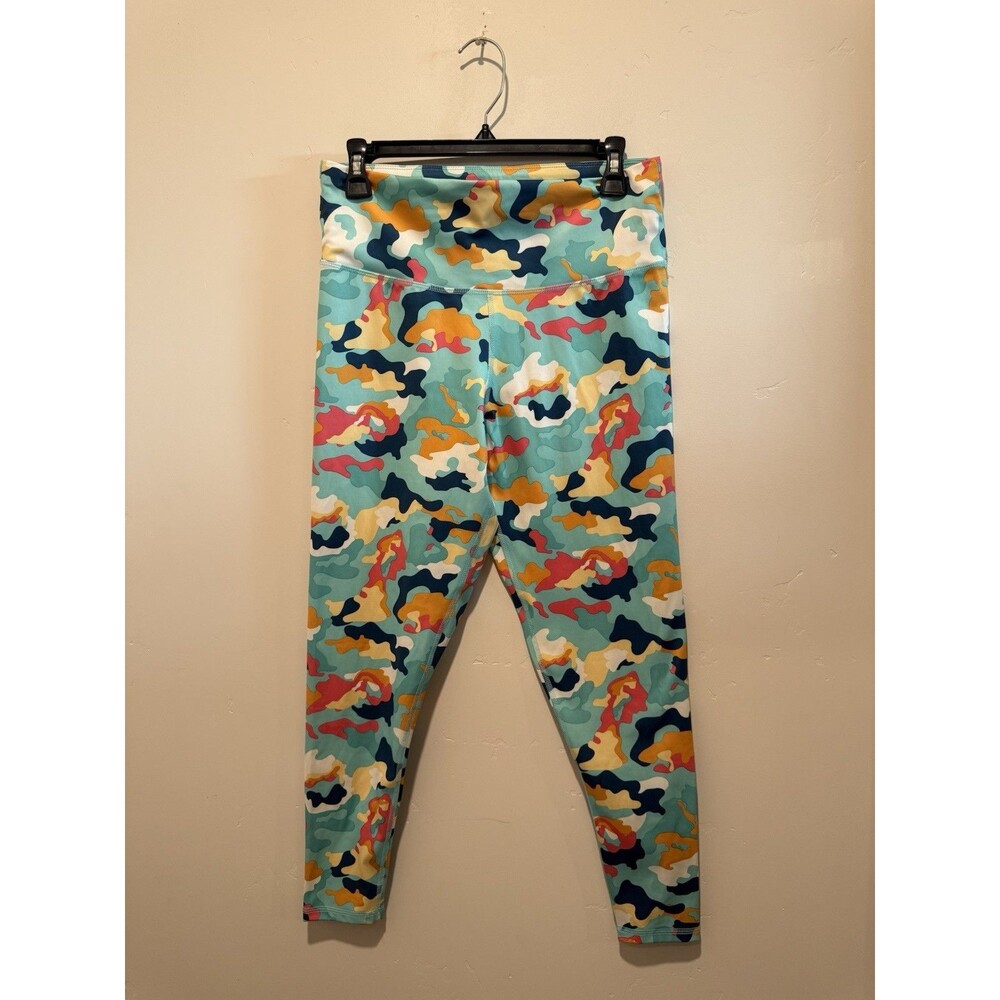 Woman's L Champion Knit Tights Abstract Camo W/ Zippered Waist Pocket